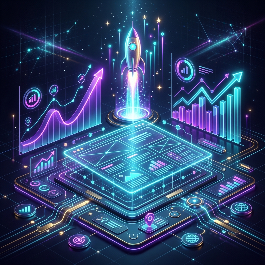 SEO & Traffic Dashboard Illustration